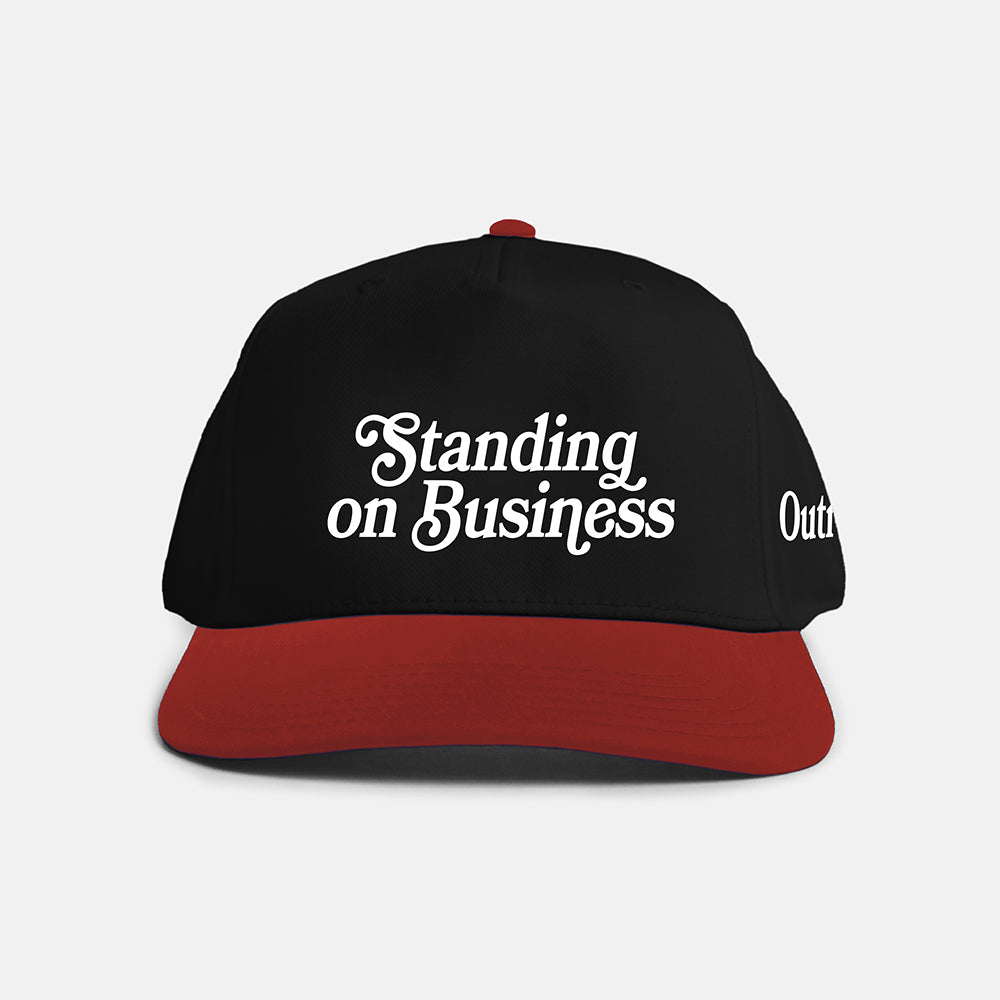 Standing On Business Snapback- Black/ Red - Outrank Brand