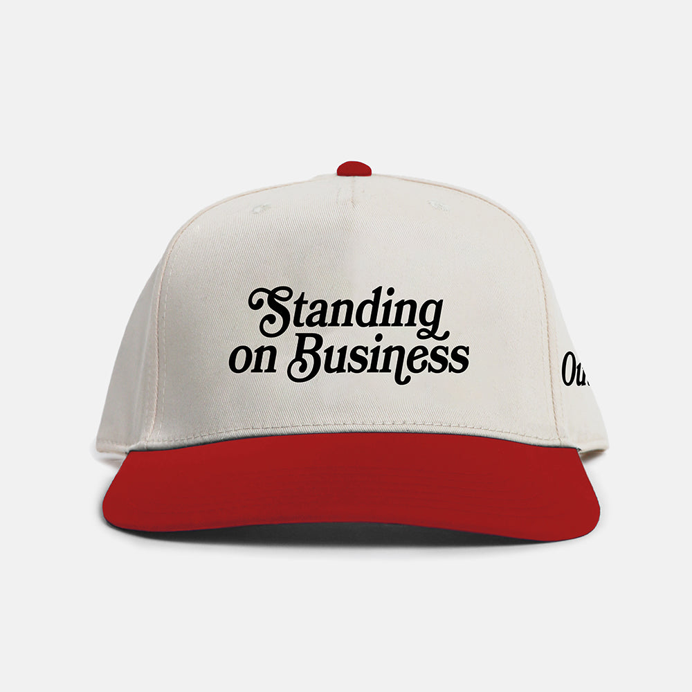 Standing On Business Snapback- Natural/ Red - Outrank Brand