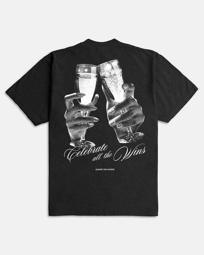 Celebrate The Wins Heavyweight T-shirt-Black