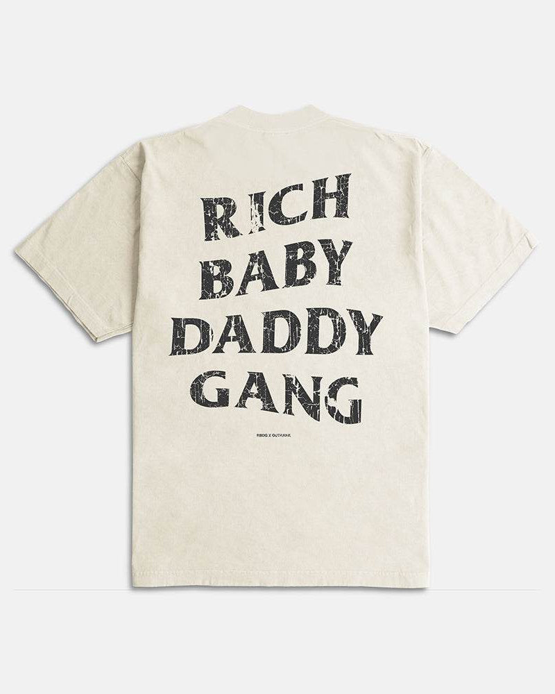 Rich Baby Daddy Gang Premium Oversized T-shirt- Cream
