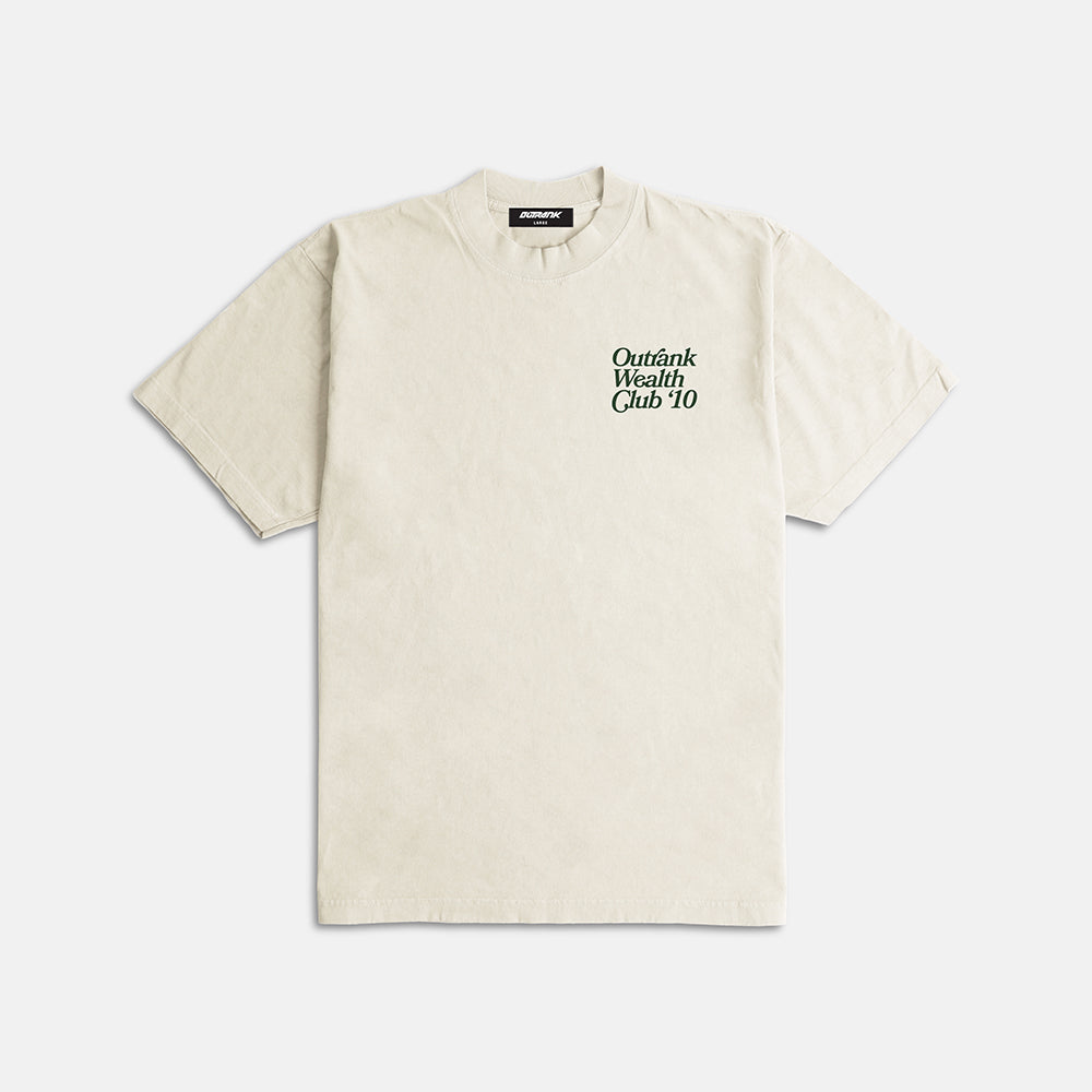 Wealth Club '10 Ultra Heavyweight T-shirt- Cream - Outrank Brand