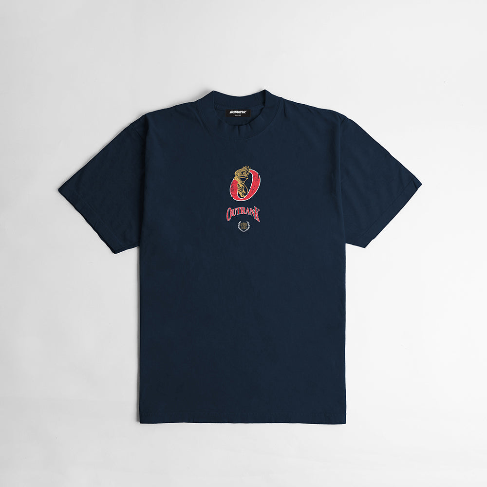 Whole Team Gettin' Wins Heavyweight T-shirt- Navy - Outrank Brand