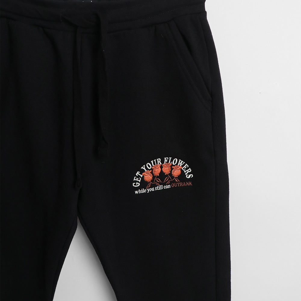 Get Your Flowers Embroidered Joggers - Outrank Brand