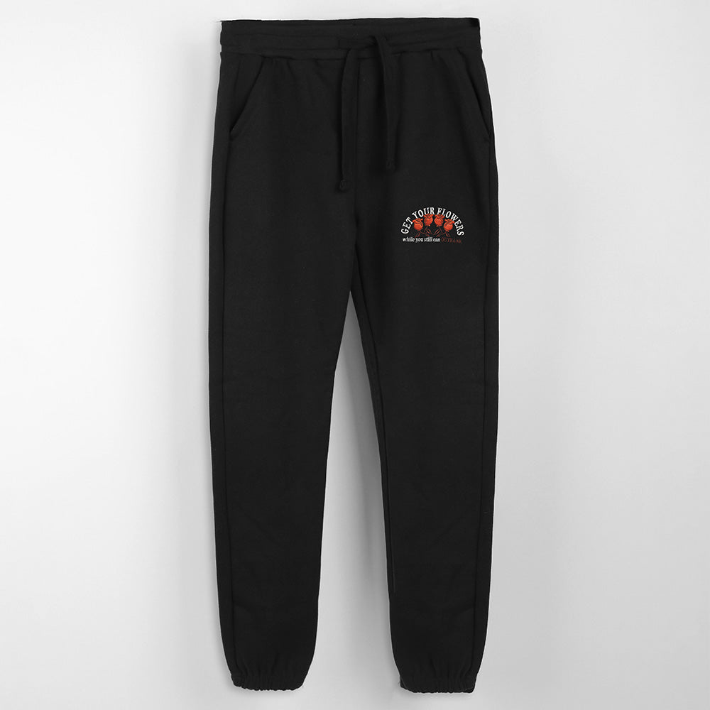 Get Your Flowers Embroidered Joggers - Outrank Brand